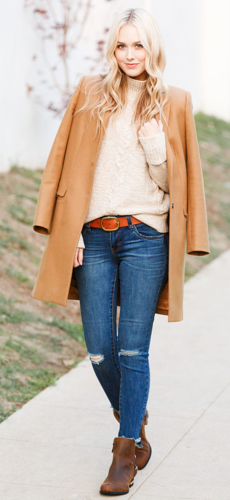 Holiday Travel Style - broken jeans, sweater, leather booties and leather belt - Sheridan Gregory -  Blue Eyed Finch